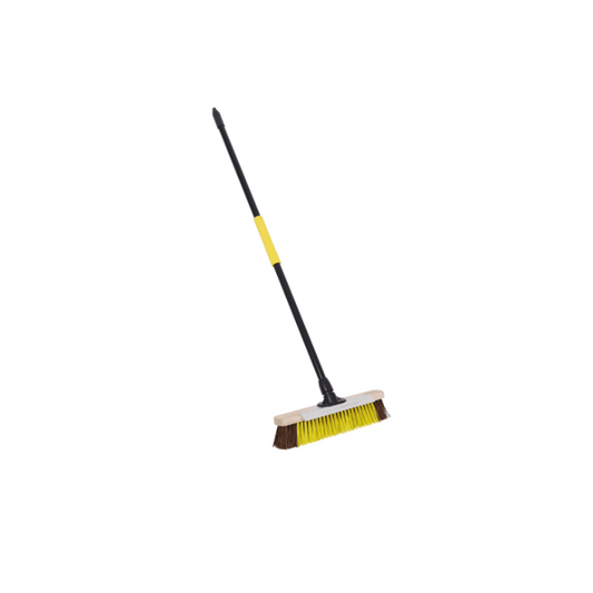 Bulldozer Heavy Duty 15.9" Utility Broom With Scraper C/W Handle