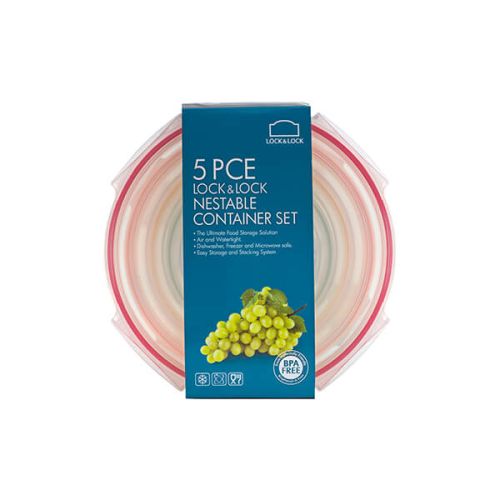 LocknLock Round 5 Piece Nestable Container Set