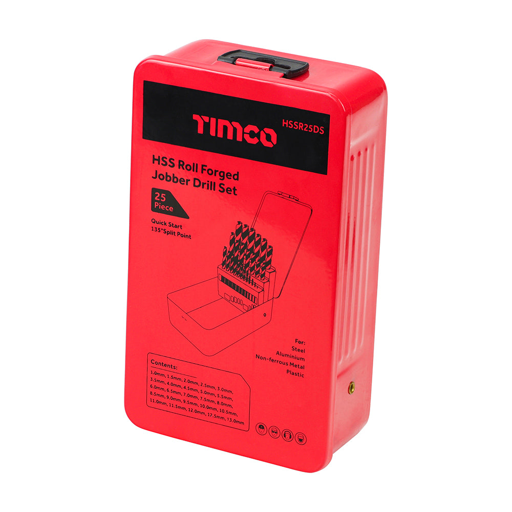 TIMCO - Roll Forged Jobber Drills Set - HSS - 25PCE