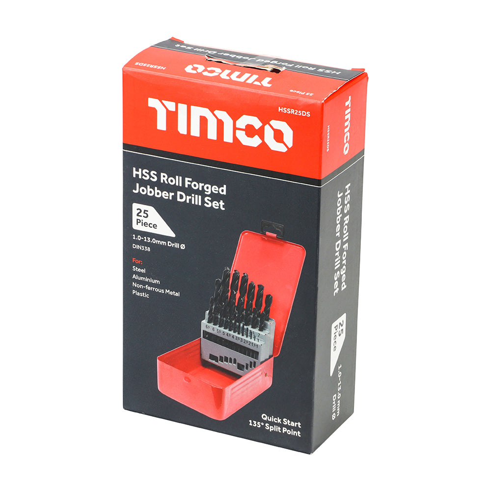 TIMCO - Roll Forged Jobber Drills Set - HSS - 25PCE