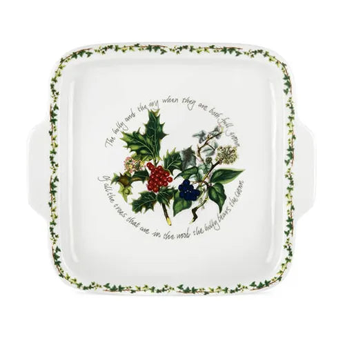 The Holly & The Ivy Square Cake Plate