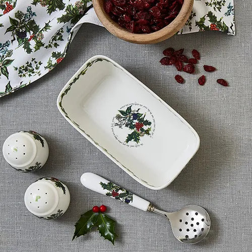 Portmeirion The Holly & The Ivy Cranberry Dish & Slotted Spoon