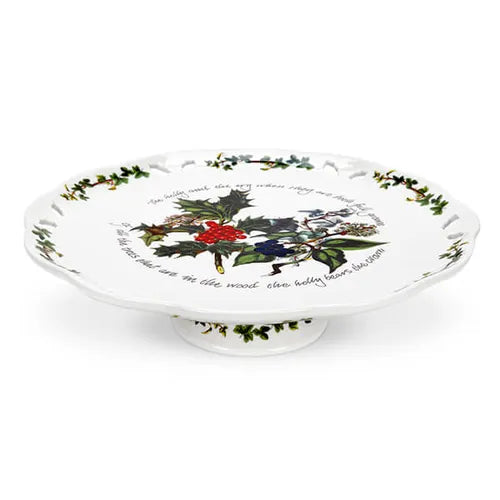 The Holly & The Ivy Footed Cake Plate