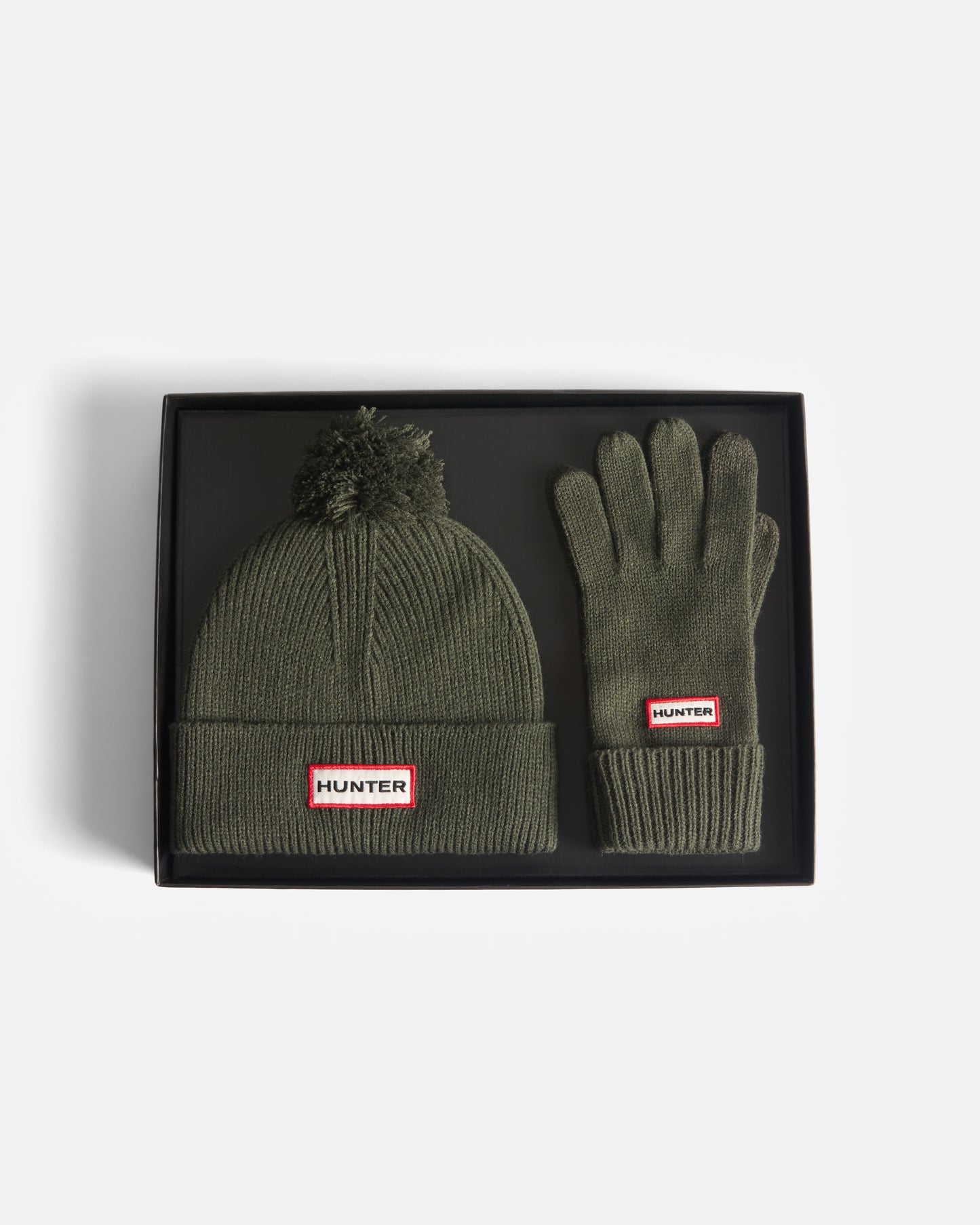 Hunter Anagach Ribbed Pom Beanie/Gloves Box Set