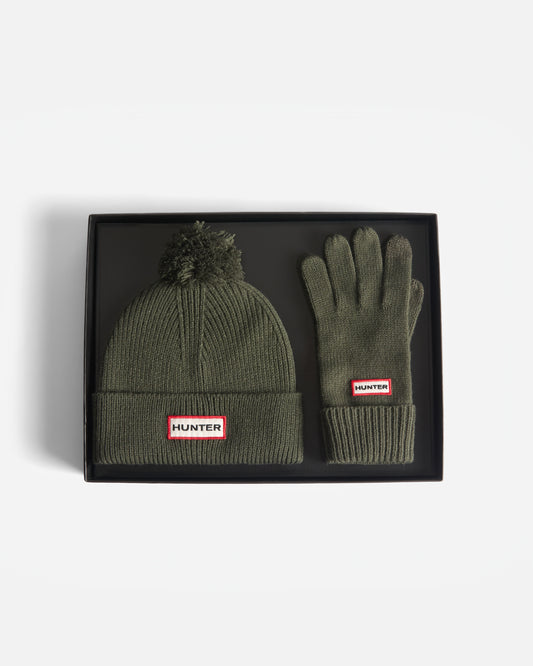 Hunter Anagach Ribbed Pom Beanie/Gloves Box Set