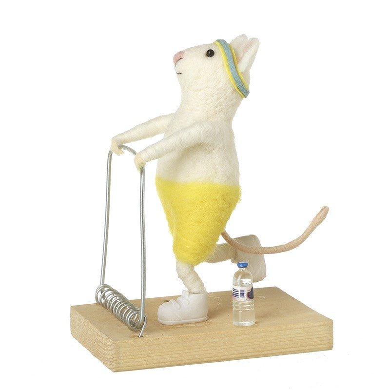 Heaven Felt Mouse On Treadmill Ornament