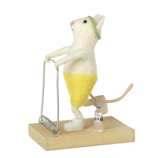 Heaven Felt Mouse On Treadmill Ornament