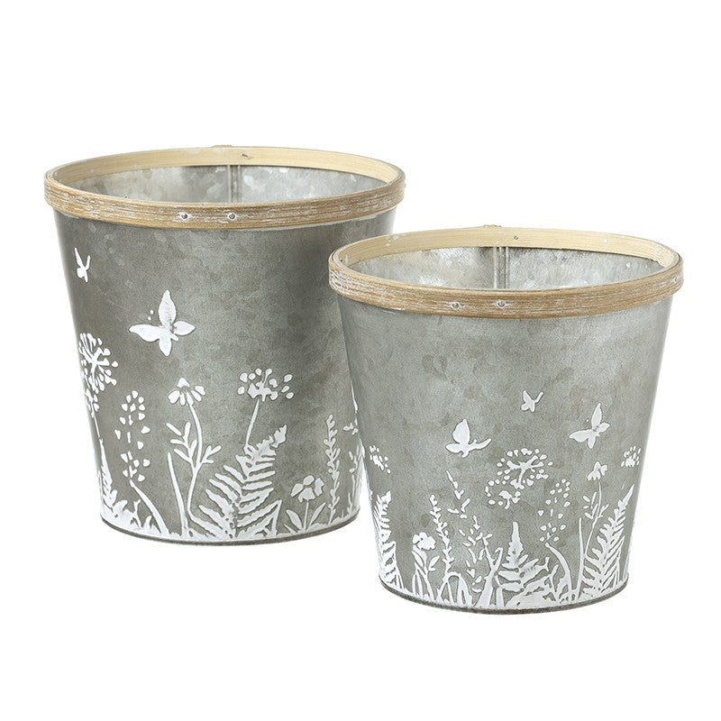 Heaven Sends Butterfly & Flower Design Metal Pot
