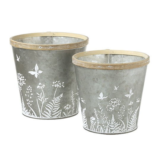 Heaven Sends Butterfly & Flower Design Metal Pot