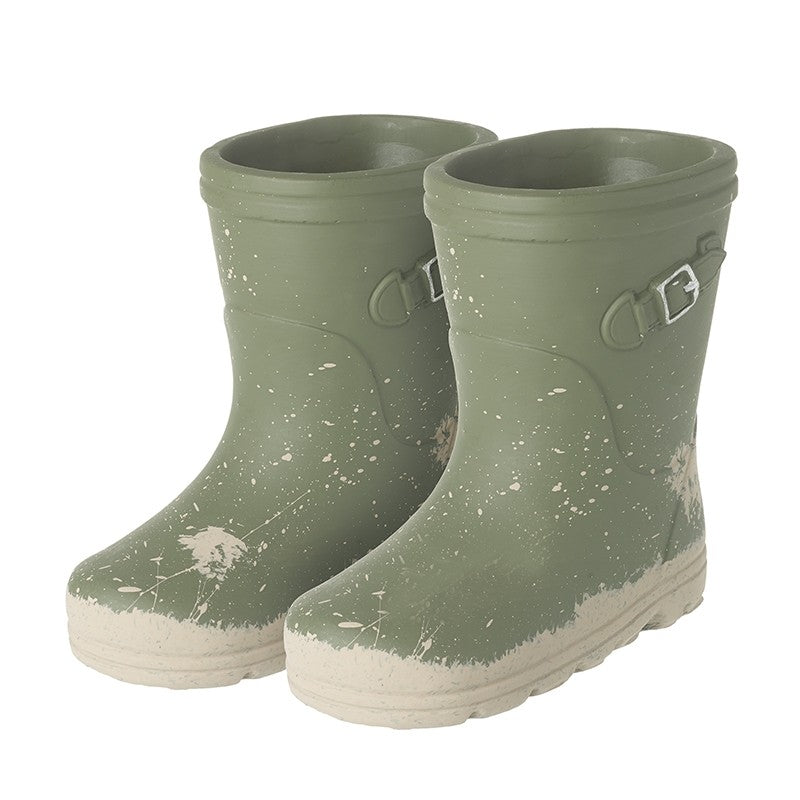 Heaven Sends Cement Dark Green Wellie Boots