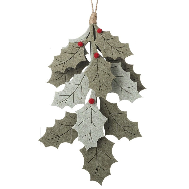 Heaven Sends Felt Holly Bunch Hanger Decoration