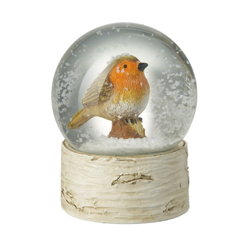 Heaven Sends Glass Robin Snow Globe Christmas Decoration