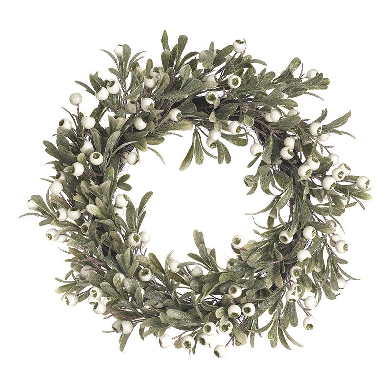 Heaven Sends Green Leaves & White Berry Wreath