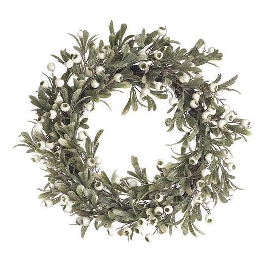 Heaven Sends Green Leaves & White Berry Wreath
