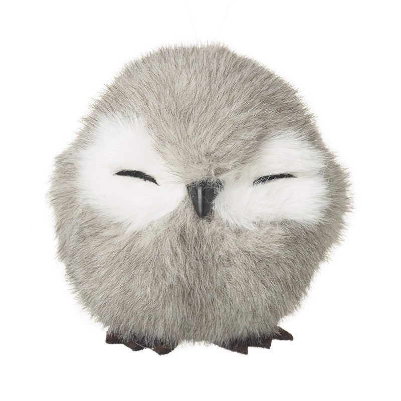 Heaven Sends Grey Sleepy Owl Hanging Christmas Decoration