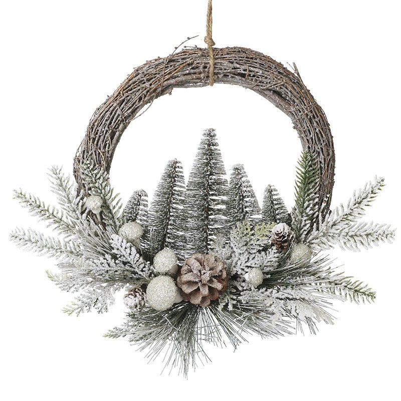 Heaven Sends Snowy Fir Trees Wreath