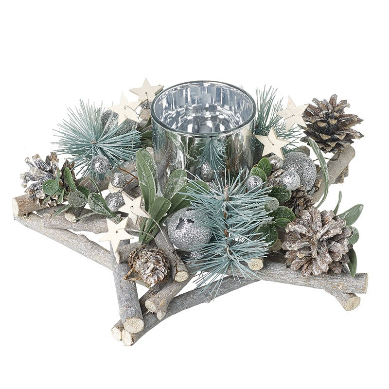 Heaven Sends Star Foliage Tea Light Holder Christmas Decoration