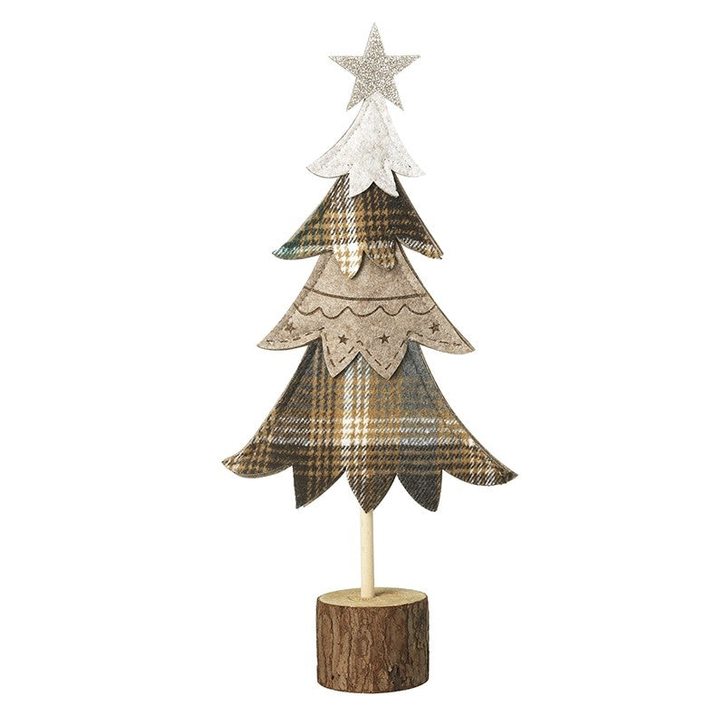 Heaven Sends Tapestry Christmas Tree On A Log Large Decoration