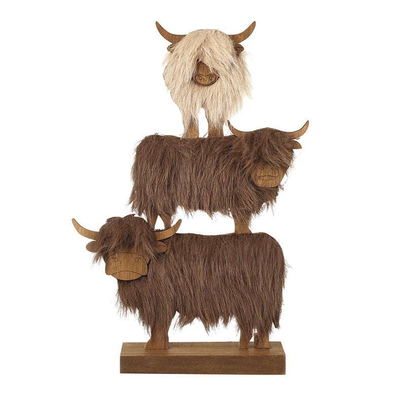Heaven Sends Three Highland Cows Ornament