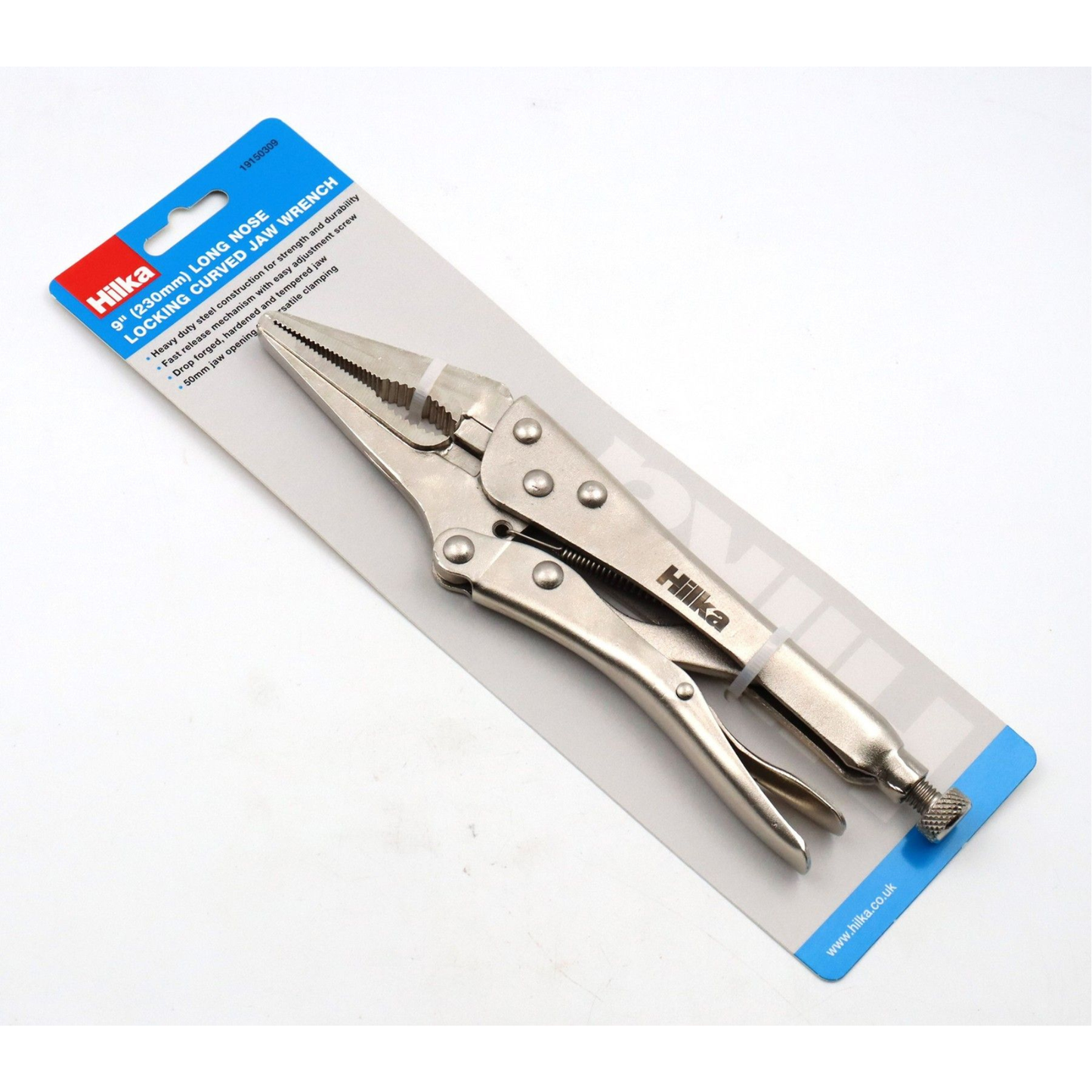 Hilka Long Nose Locking Curved Jaw Wrench 9" (230mm)