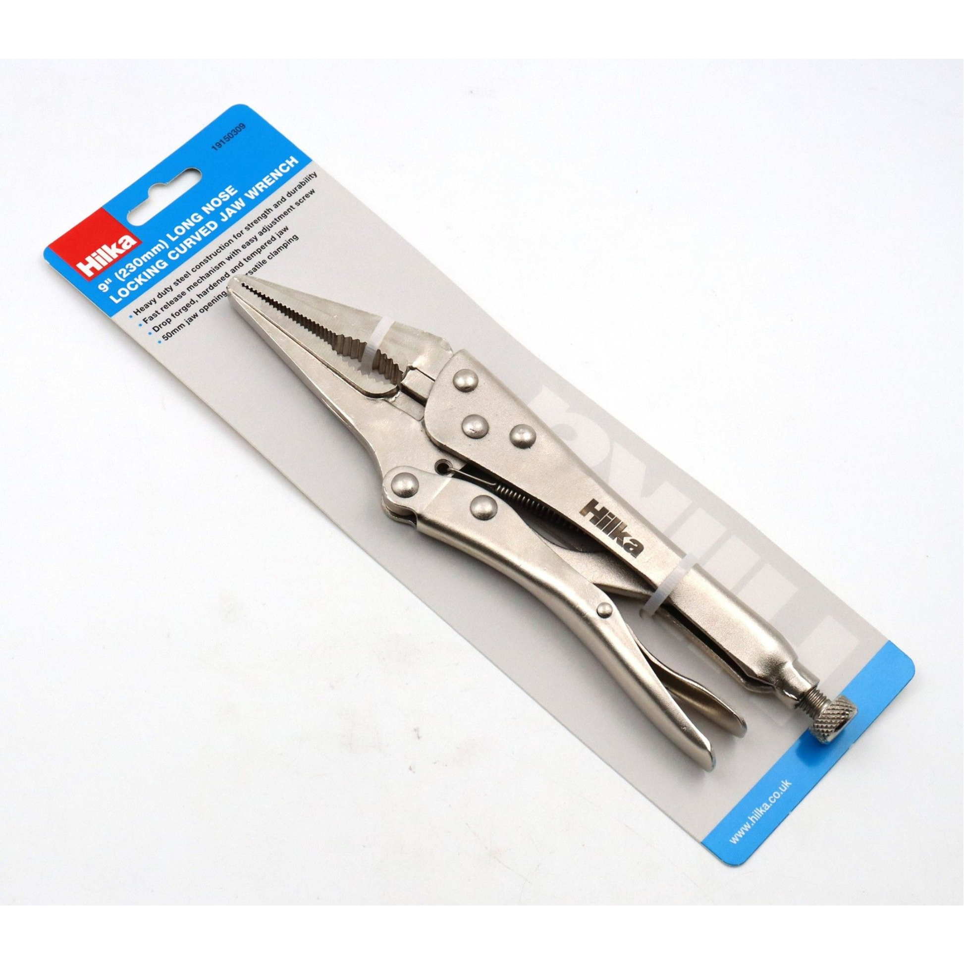 Hilka Long Nose Locking Curved Jaw Wrench 9" (230mm)