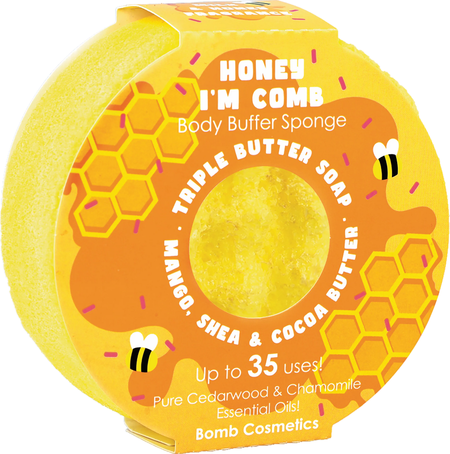 Bomb Cosmetics Honey I'm Comb Body Buffer Sponge