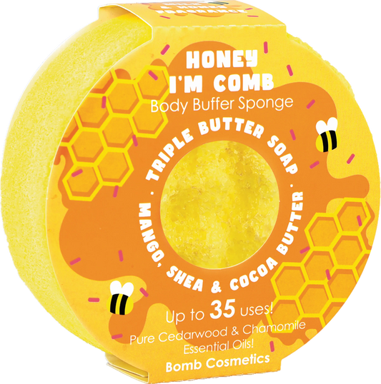 Bomb Cosmetics Honey I'm Comb Body Buffer Sponge