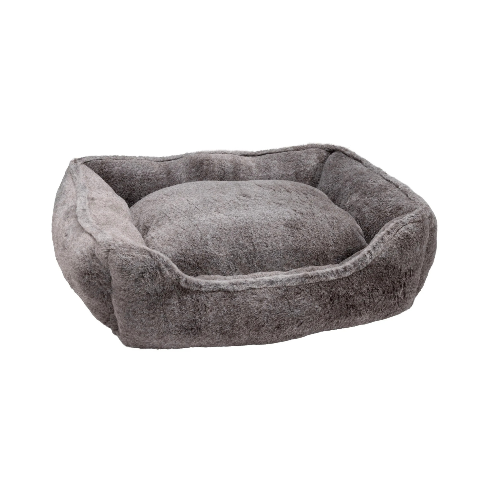 House of Paws Plush Grey Square Snuggle Bed