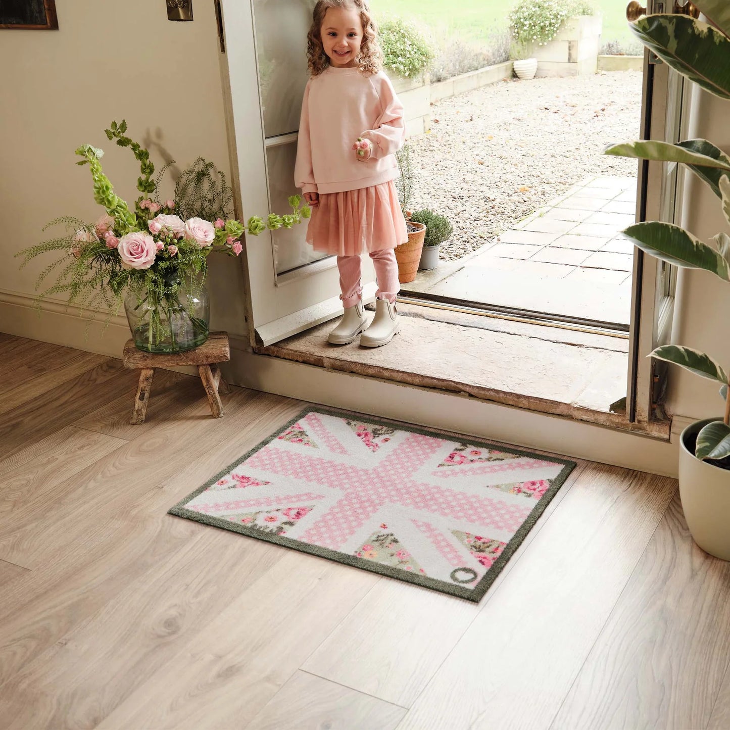 Hug Rug Country Rose Flag Washable Doormat