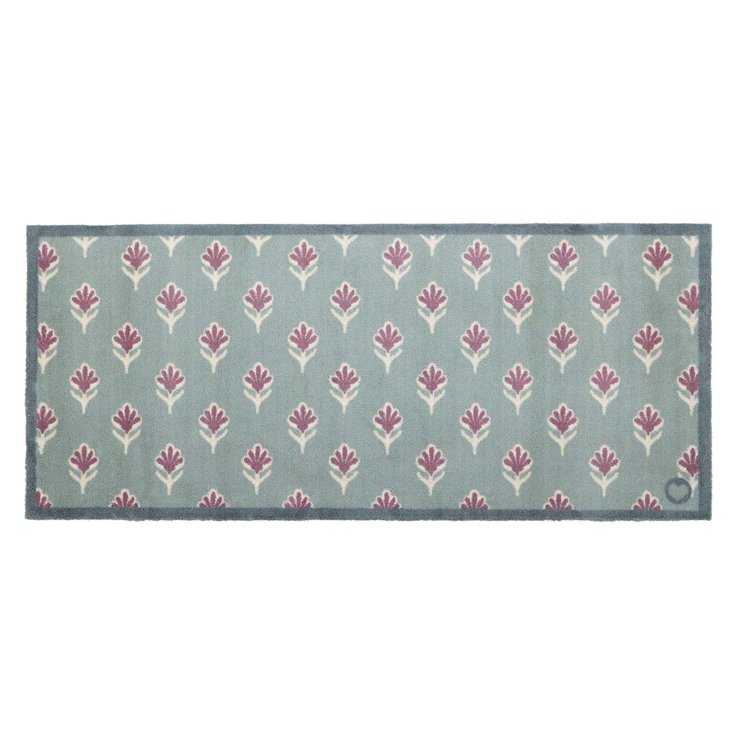 Hug Rug Disty Floral Green Runner Mat