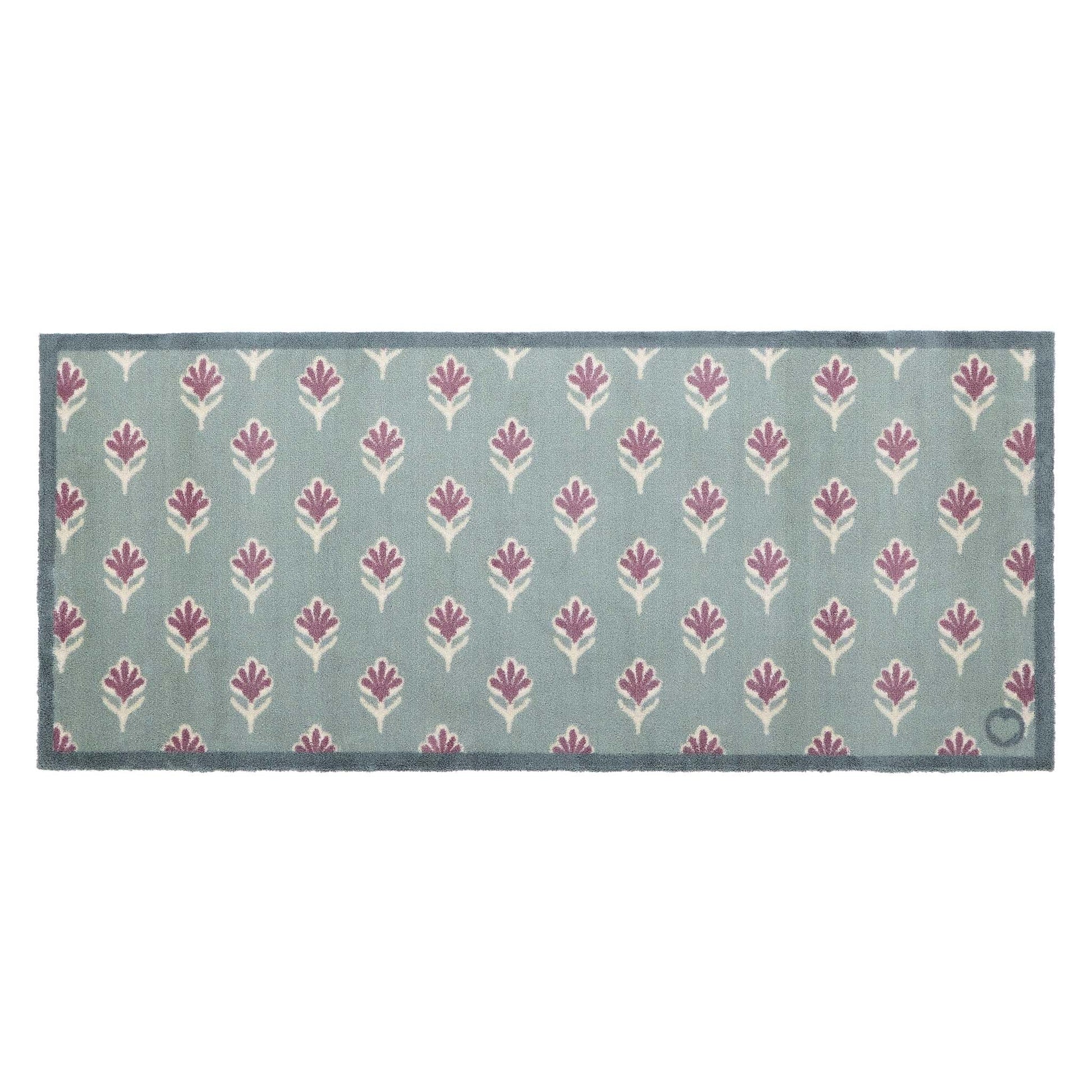Hug Rug Disty Floral Green Runner Mat