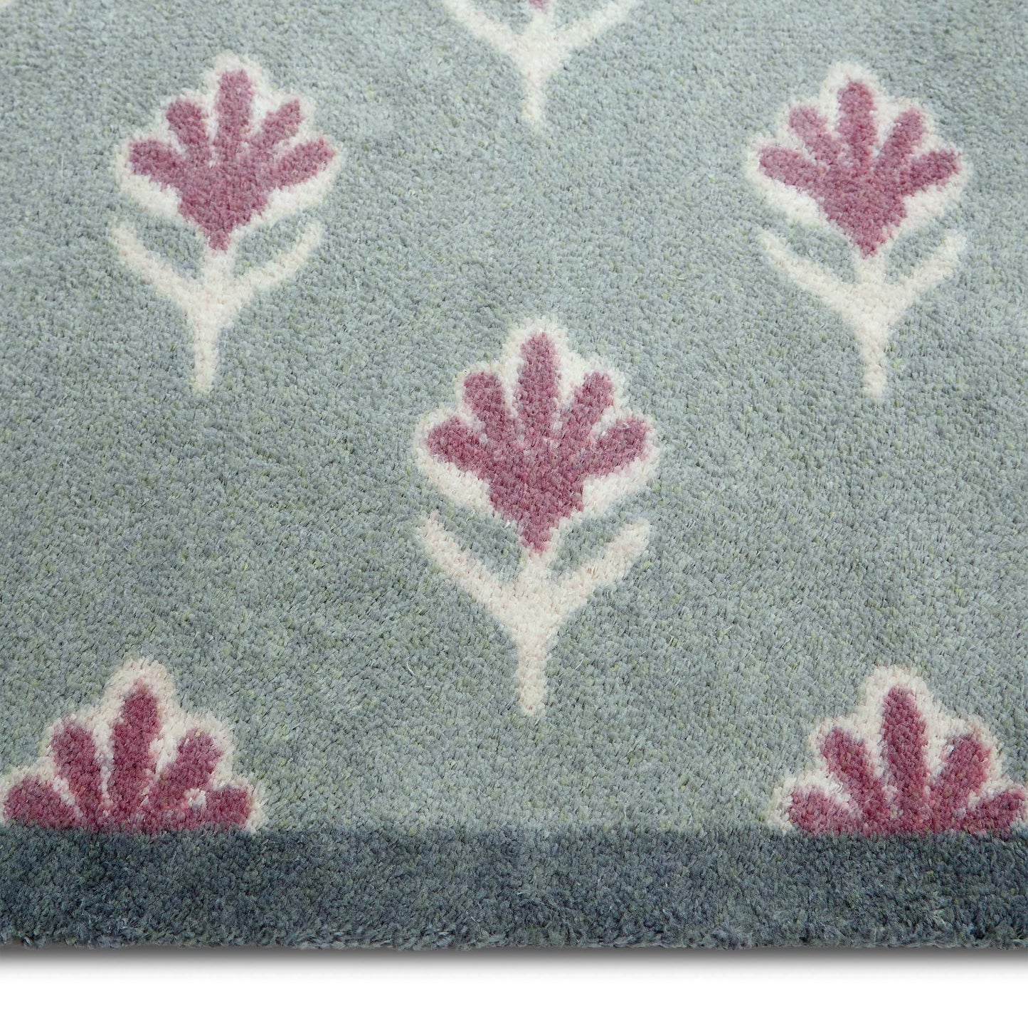 Hug Rug Disty Floral Green Runner Mat