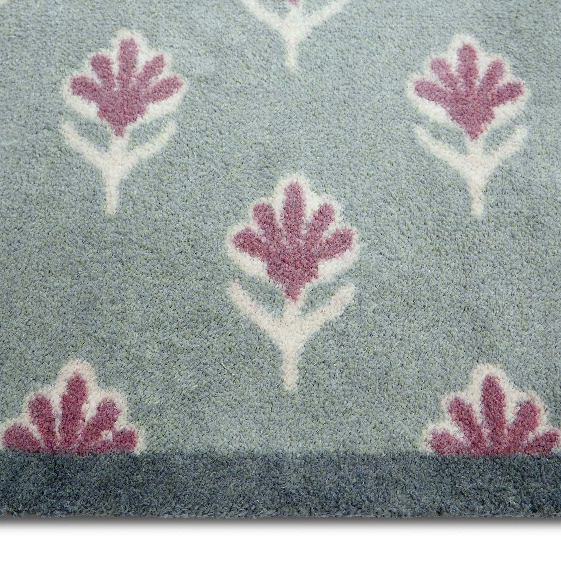 Hug Rug Disty Floral Green Runner Mat