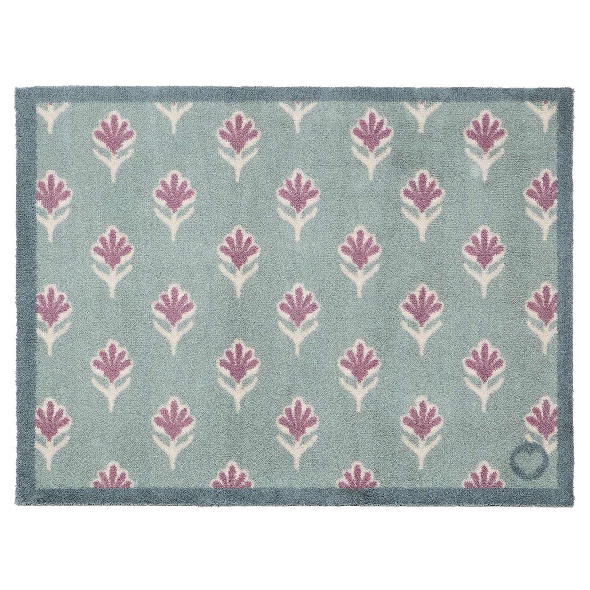 Hug Rug Disty Floral Green Washable Doormat