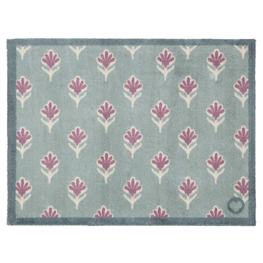 Hug Rug Disty Floral Green Washable Doormat
