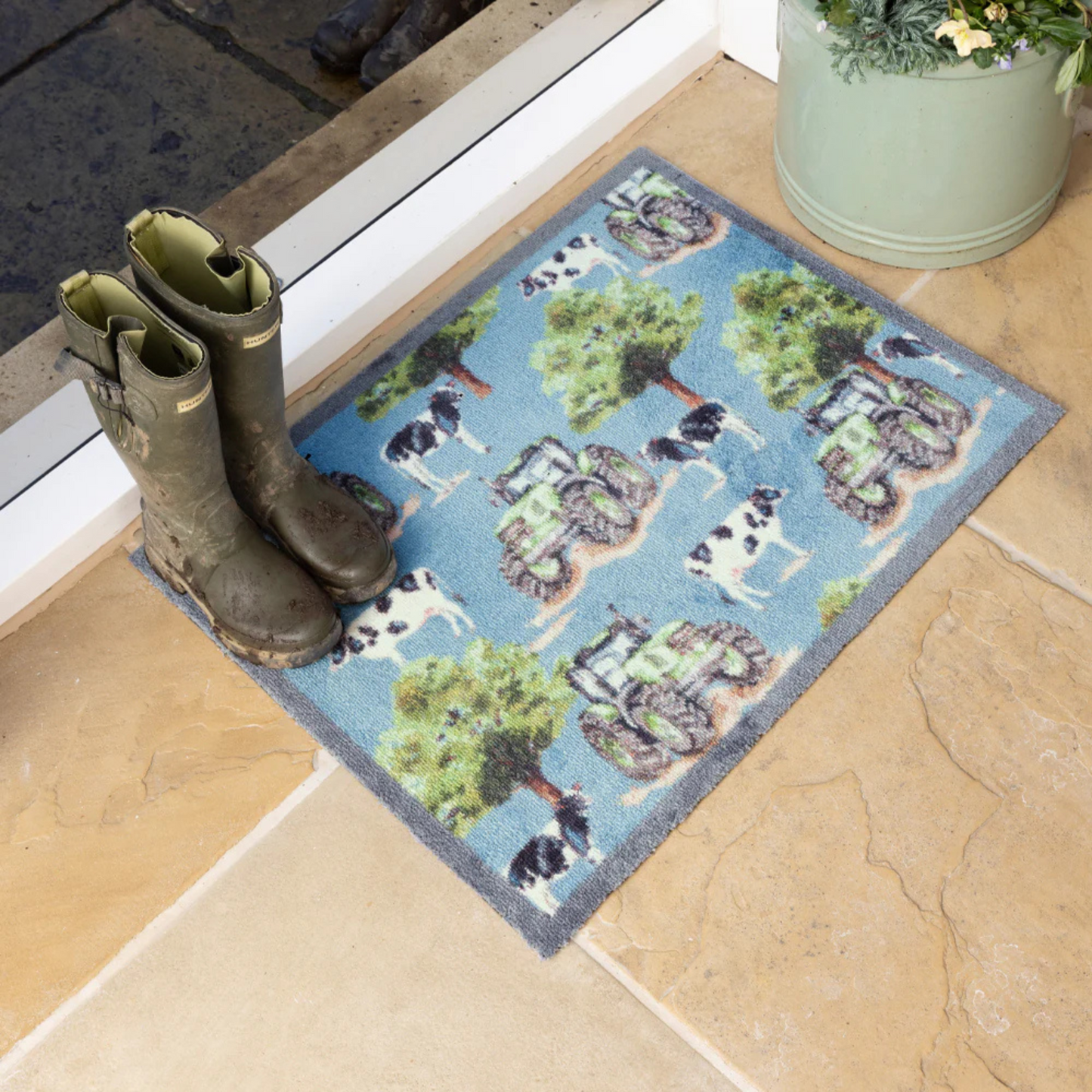 Hug Rug Farmyard Tractors & Cows Door Mat