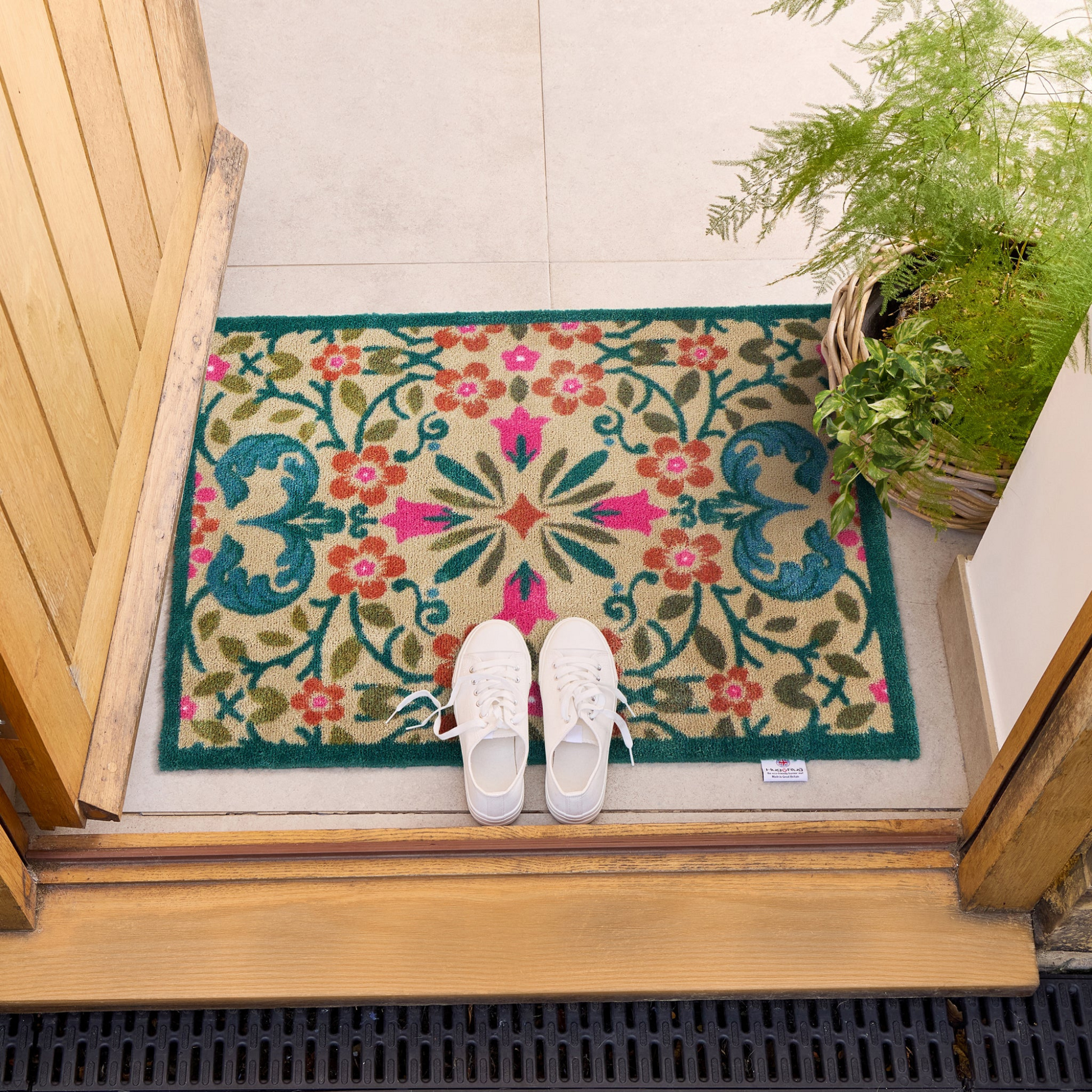 Hug Rug Folk Floral Door Mat
