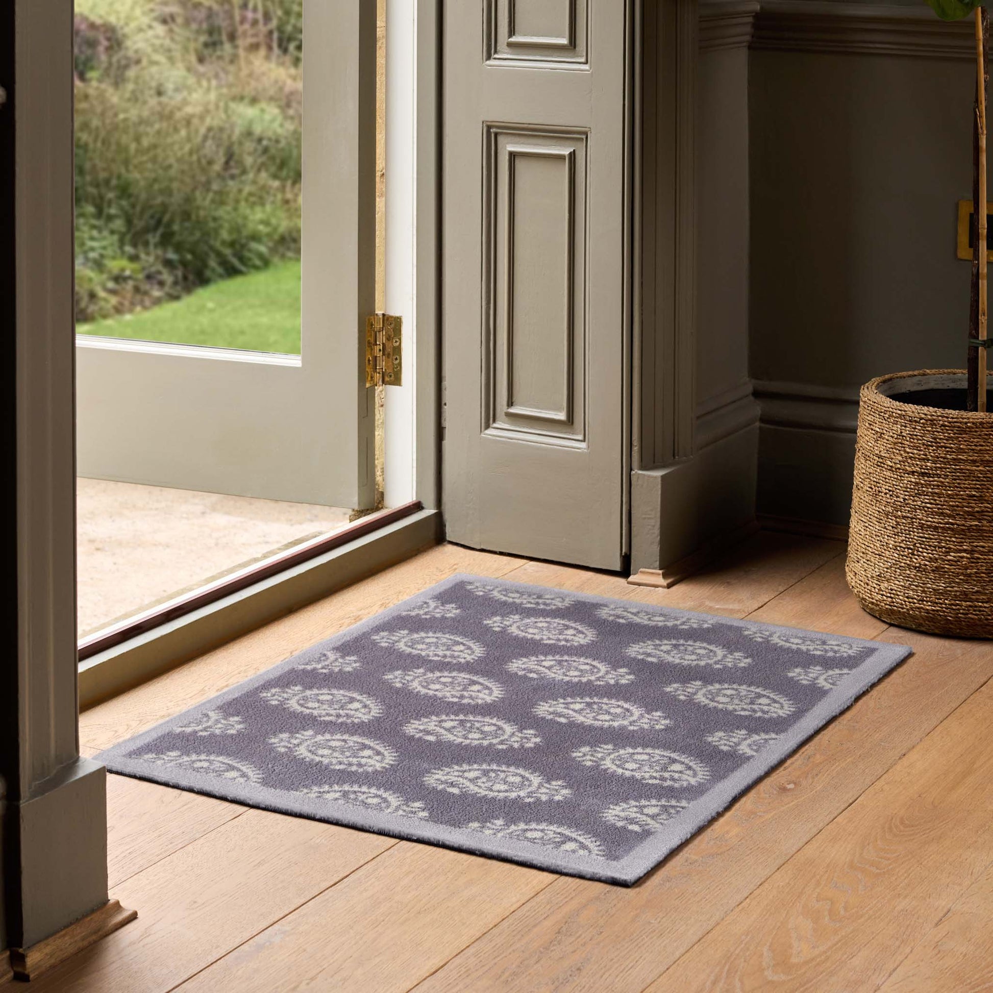 Hug Rug Paisley Grey Washable Doormat