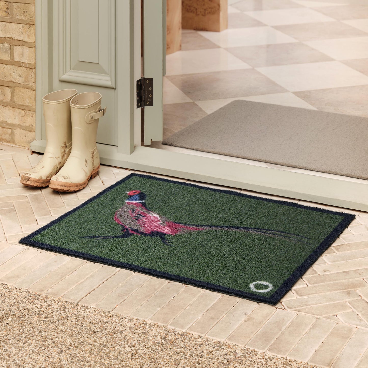 Hug Rug Pheasant Green Outdoor Doormat