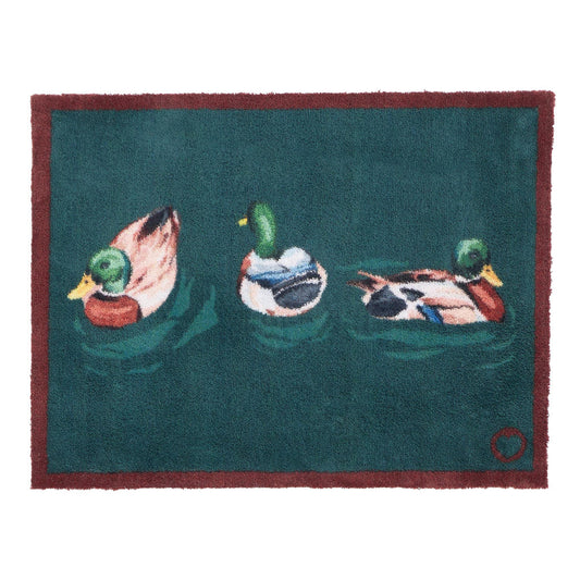 Hug Rug Swimming Ducks Teal Door Mat