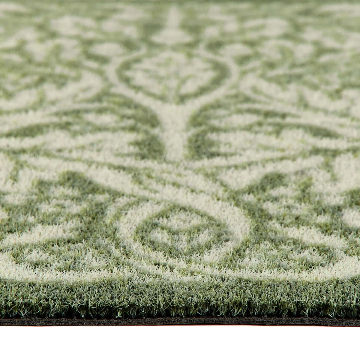 Hug Rug x Morris and Co Brer Rabbit Green outdoor doormat with botanical and rabbit pattern