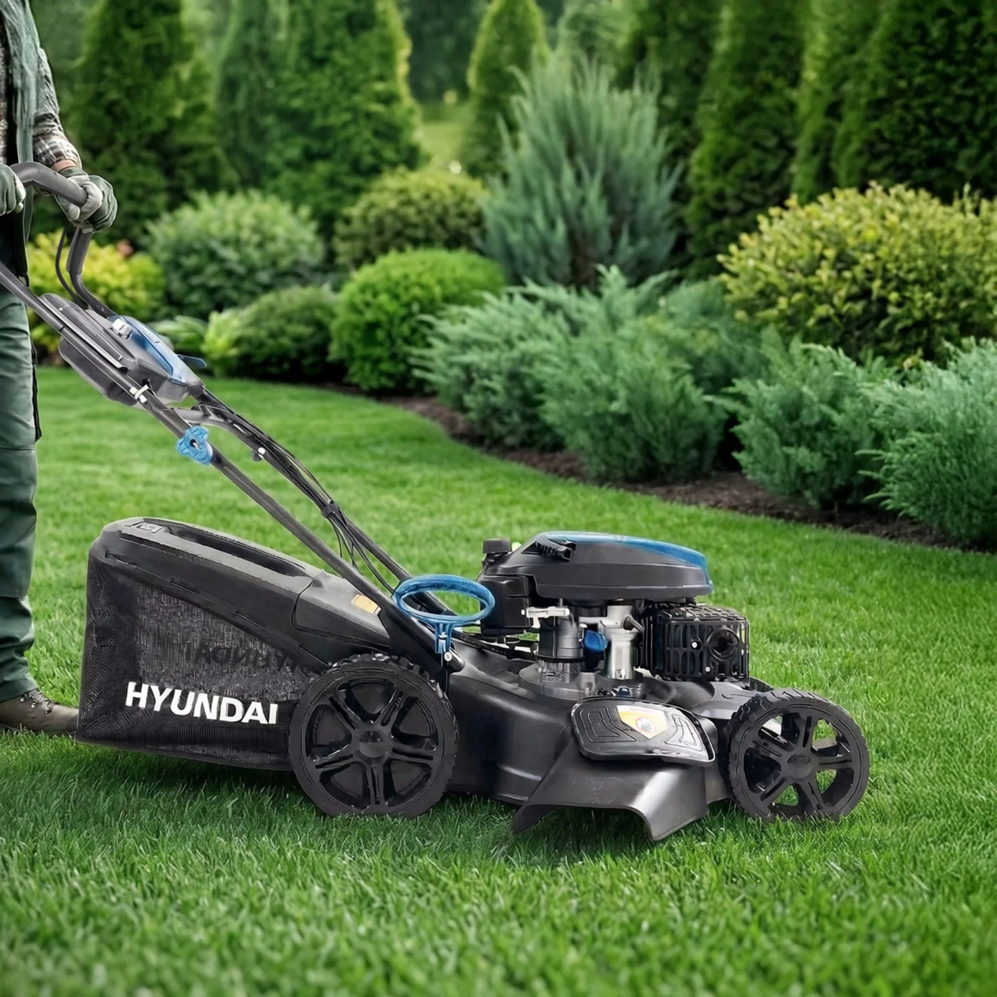 Hyundai HYM20200SPEX Self-Propelled Electric Start Petrol Lawnmower 51cm
