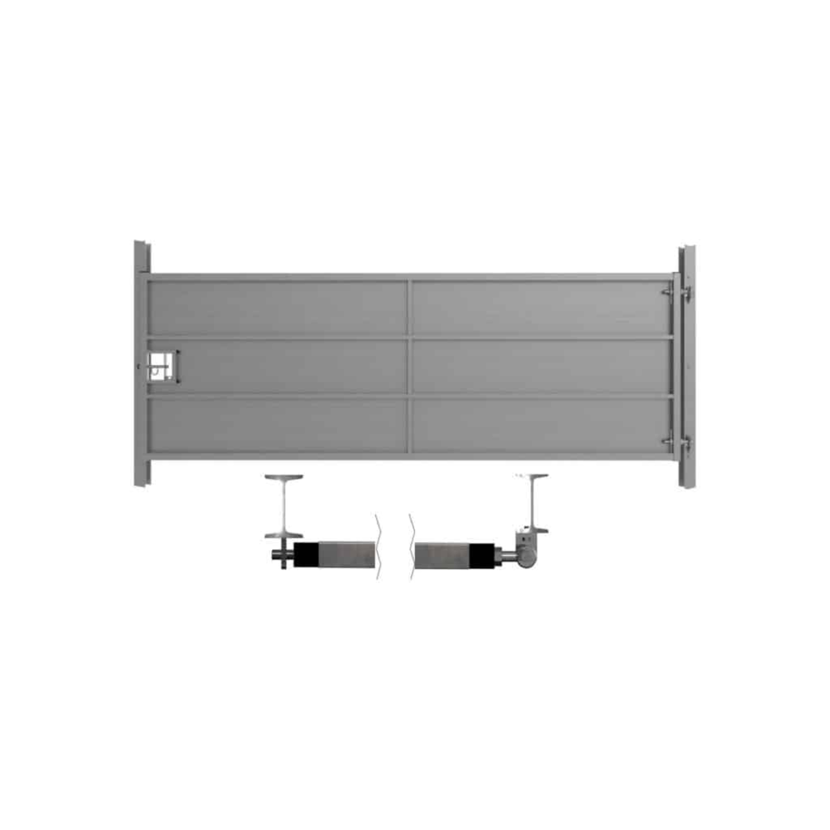 IAE Buxton sheeted galvanised steel farm gate featuring solid lower steel cladding and sliding latch