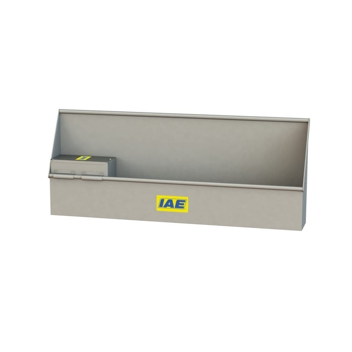 IAE 1800mm long high backed galvanised steel livestock water trough with service box for cattle and sheep