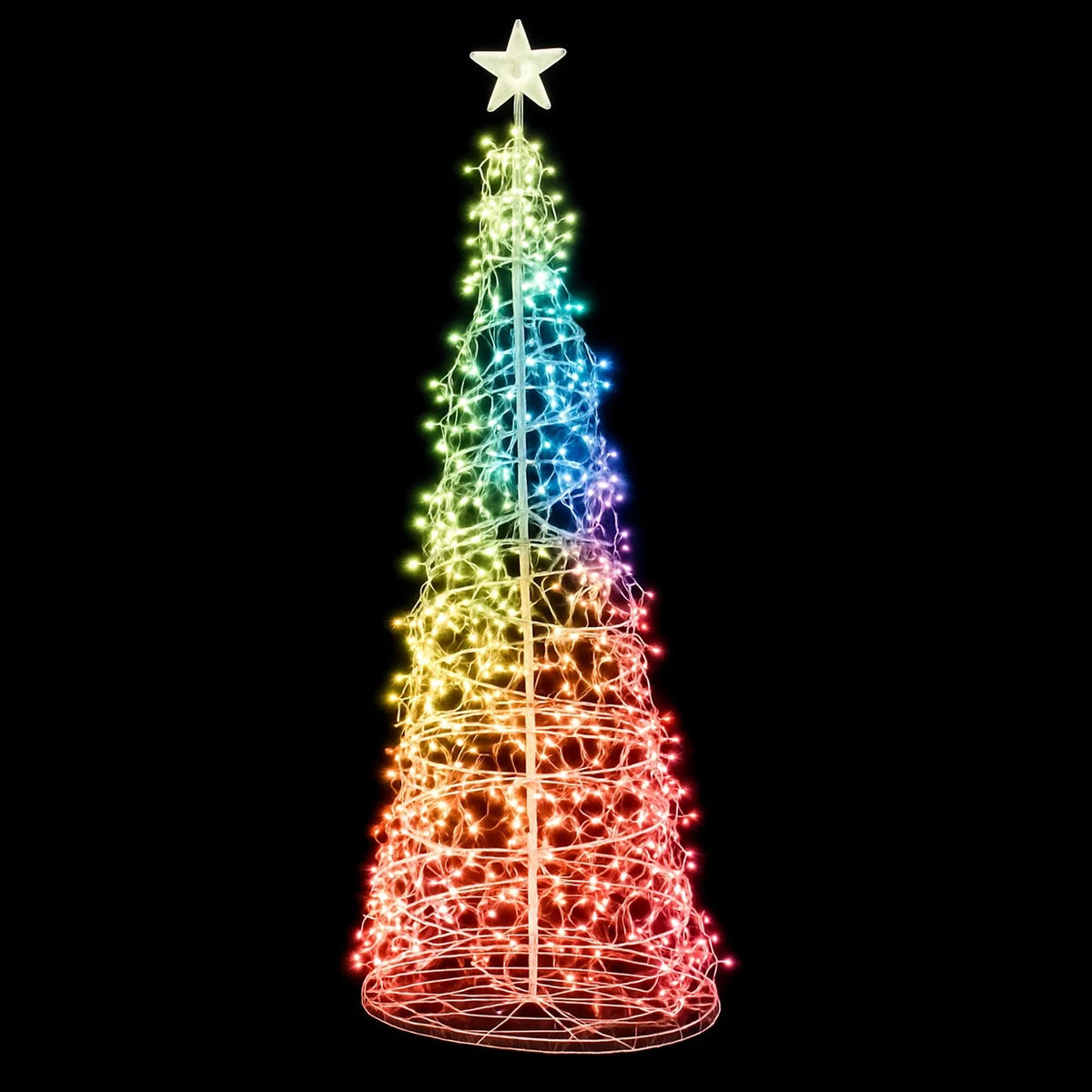 Noma 1.8m Spectrum digital remote control icicle spiral Christmas tree illuminated with multi-coloured light patterns