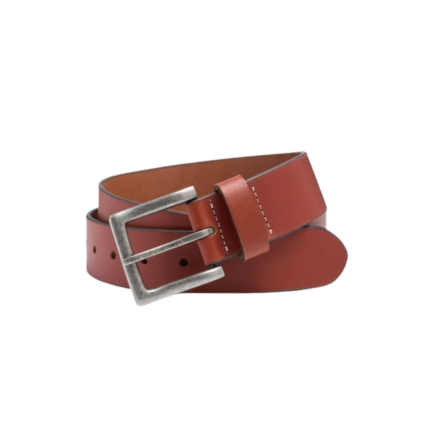 Ibex brown leather belt with a silver buckle 