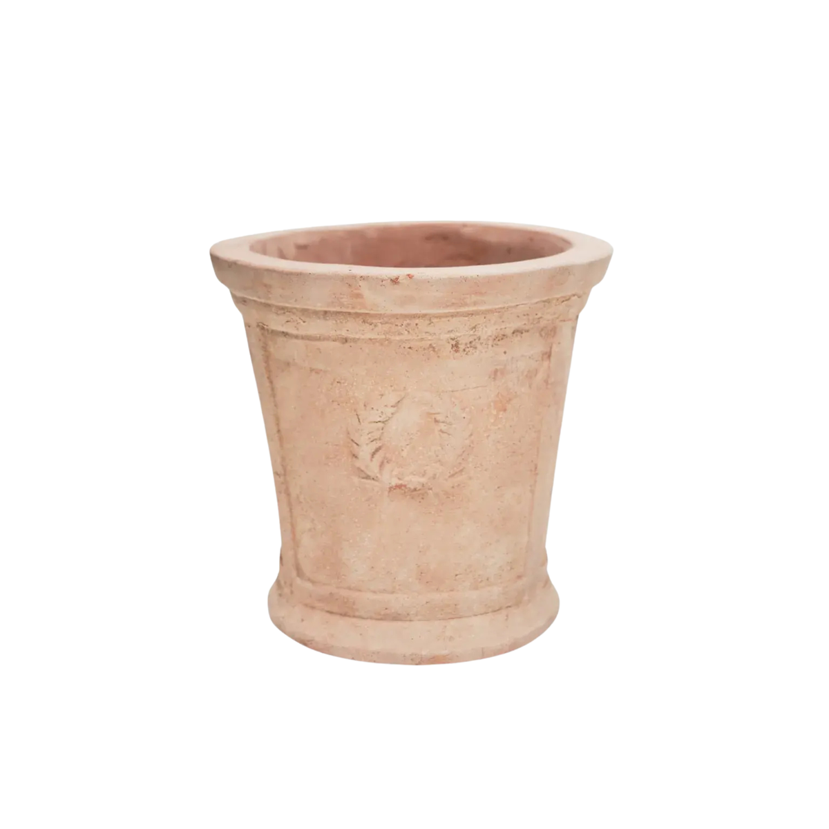 Ivyline Rhodes tapered whitewashed terracotta outdoor garden planter