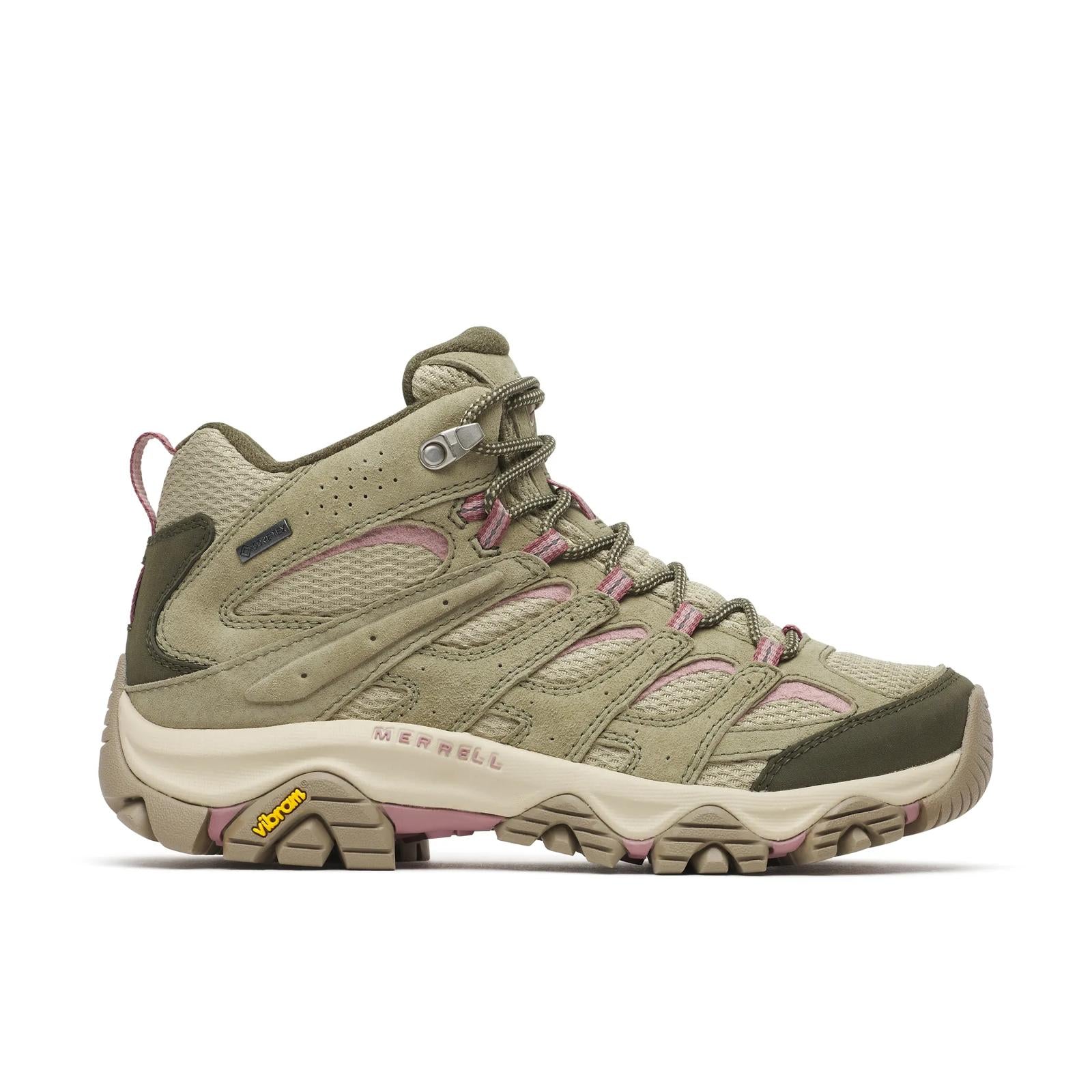 Women's Merrell Moab 3 Mid GORE-TEX walking boots in a suede finish.