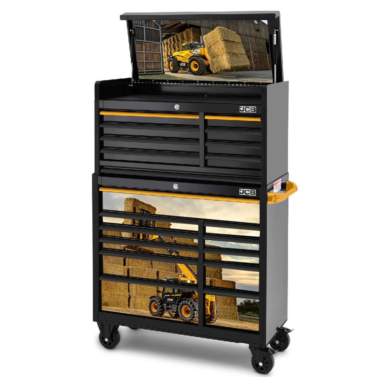 JCB Roller Cabinet and Top Tool Chest Stack