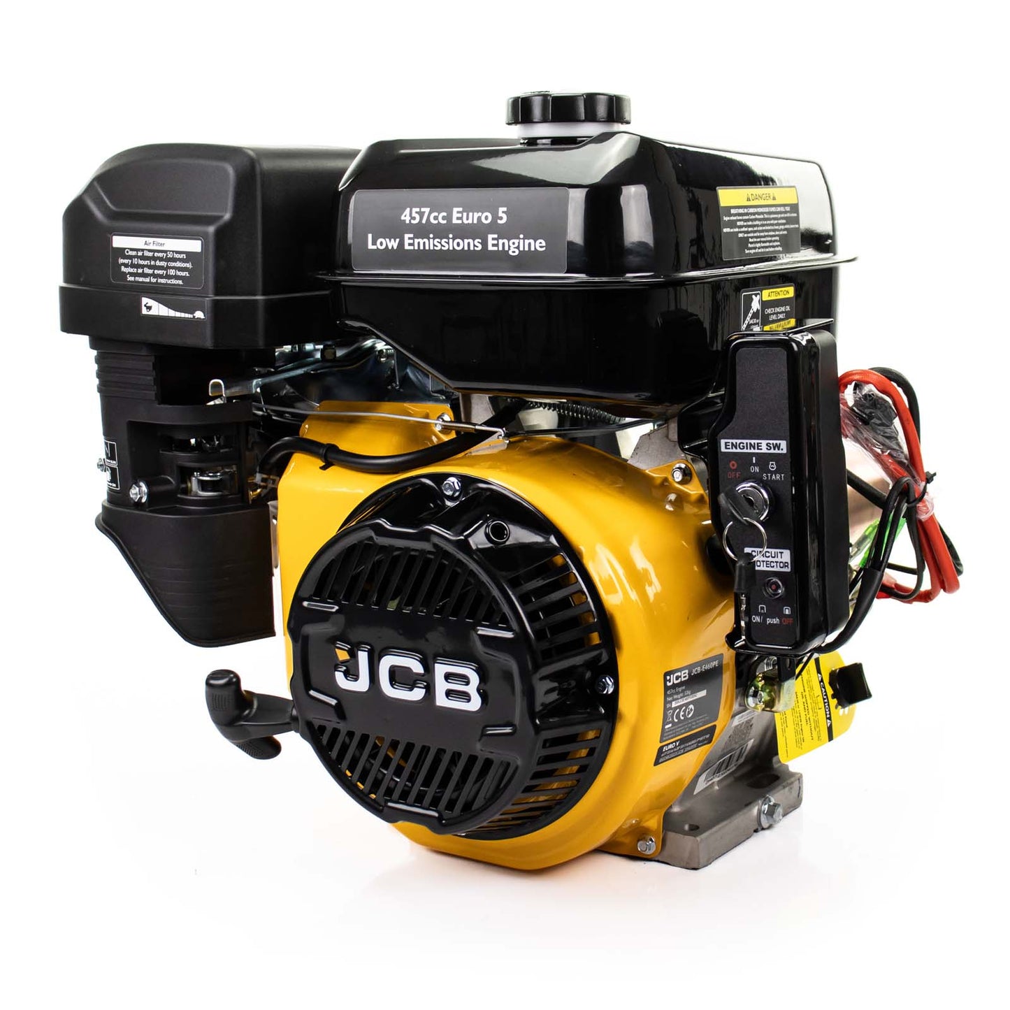 JCB 4 Stroke Horizontal Straight Shaft Electric Start Petrol Engine 457cc JCB-E460PE